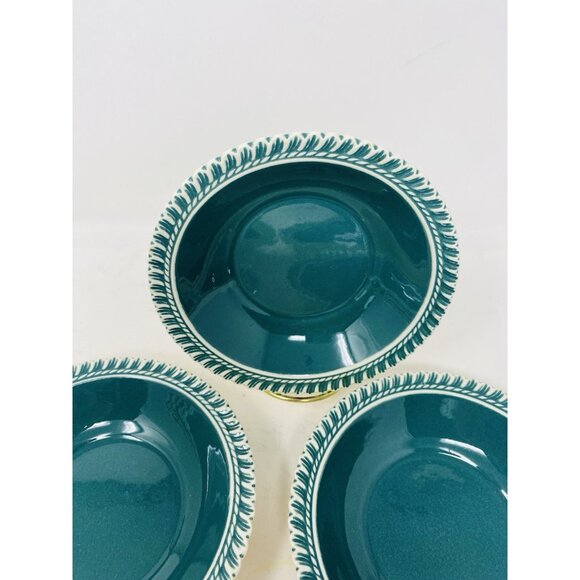 Harkerware Corinthian Teal Green 5” Ice Cream Berry Bowls Set Of 5 - Picture 6 of 9